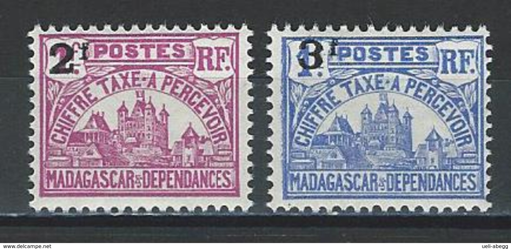 Madagascar Yv. T18-19, Mi P18-19 * - Portomarken