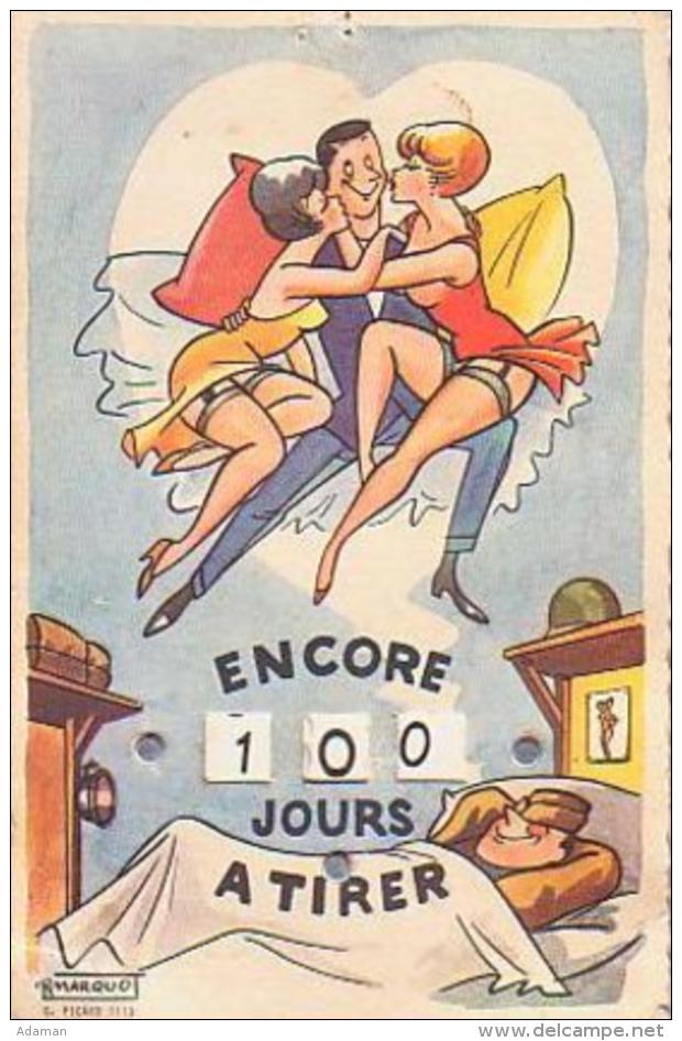 Militaria         198       Encore ??? Jours à Tirer ( Illustration Humour R.Marque ) ( Carte à Système ) - Autres & Non Classés