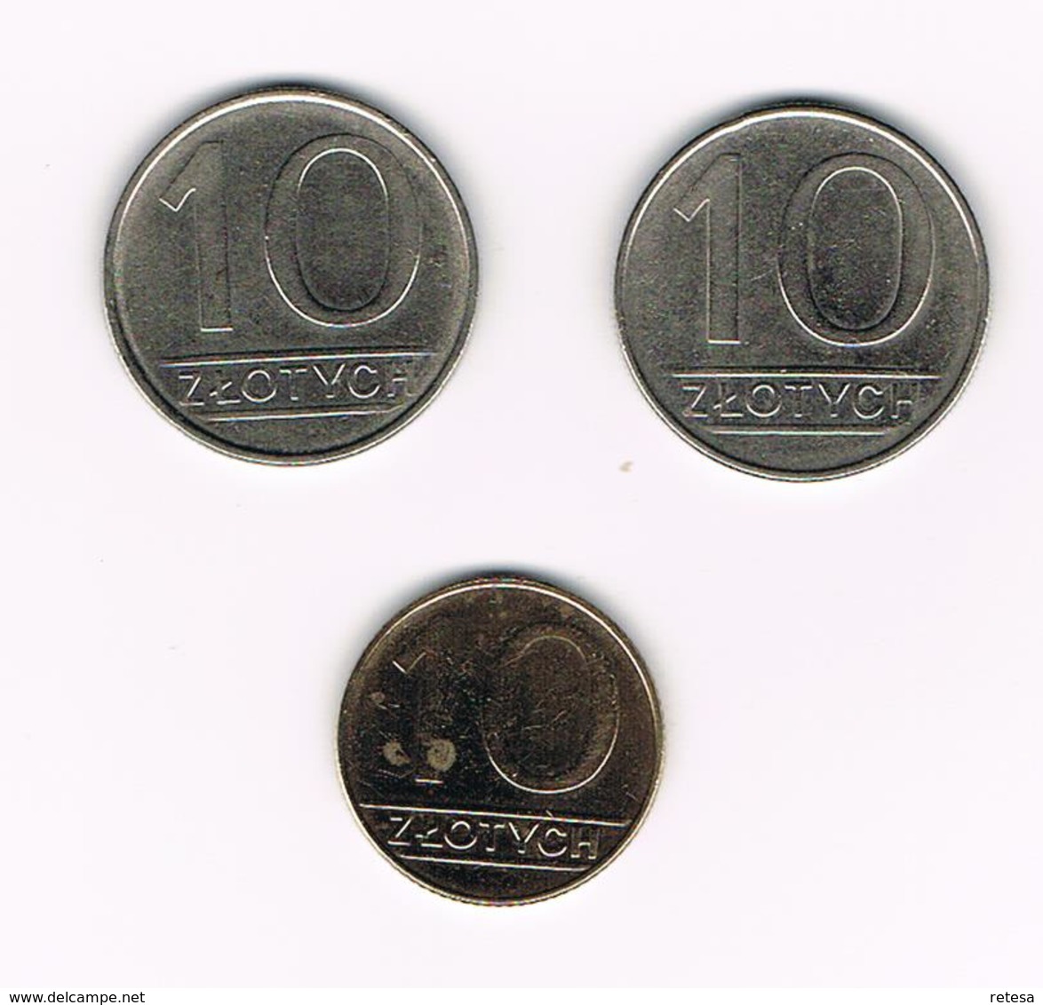 POLEN  3 X 10 ZLOTYCH  1986/87/89 - Polen