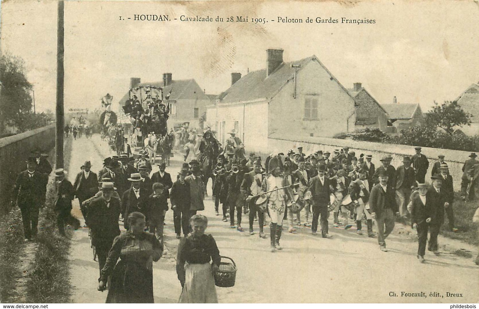 YVELINES  HOUDAN CAVALCADE Du 28 MAI 1905  Peloton Des Gardes Françaises - Houdan