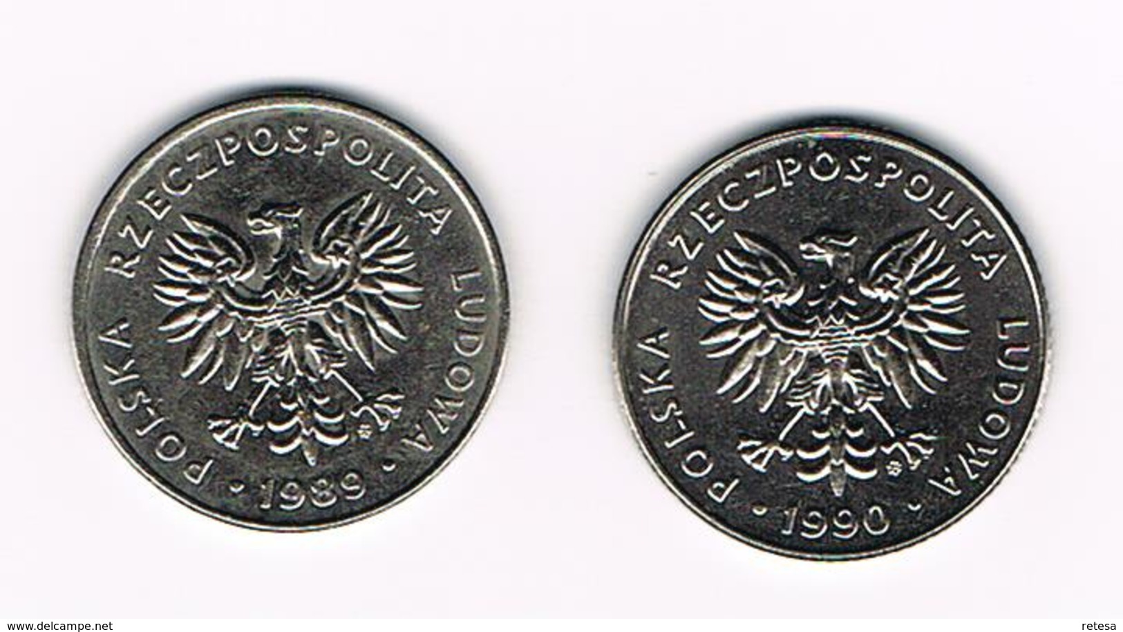 POLEN  2 X 20 ZLOTYCH  1989/90 - Polen