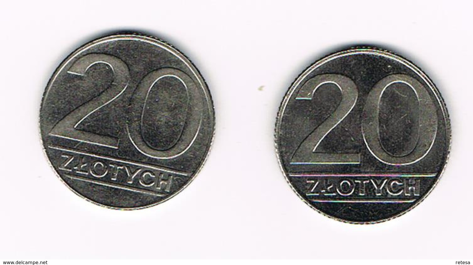 POLEN  2 X 20 ZLOTYCH  1989/90 - Poland