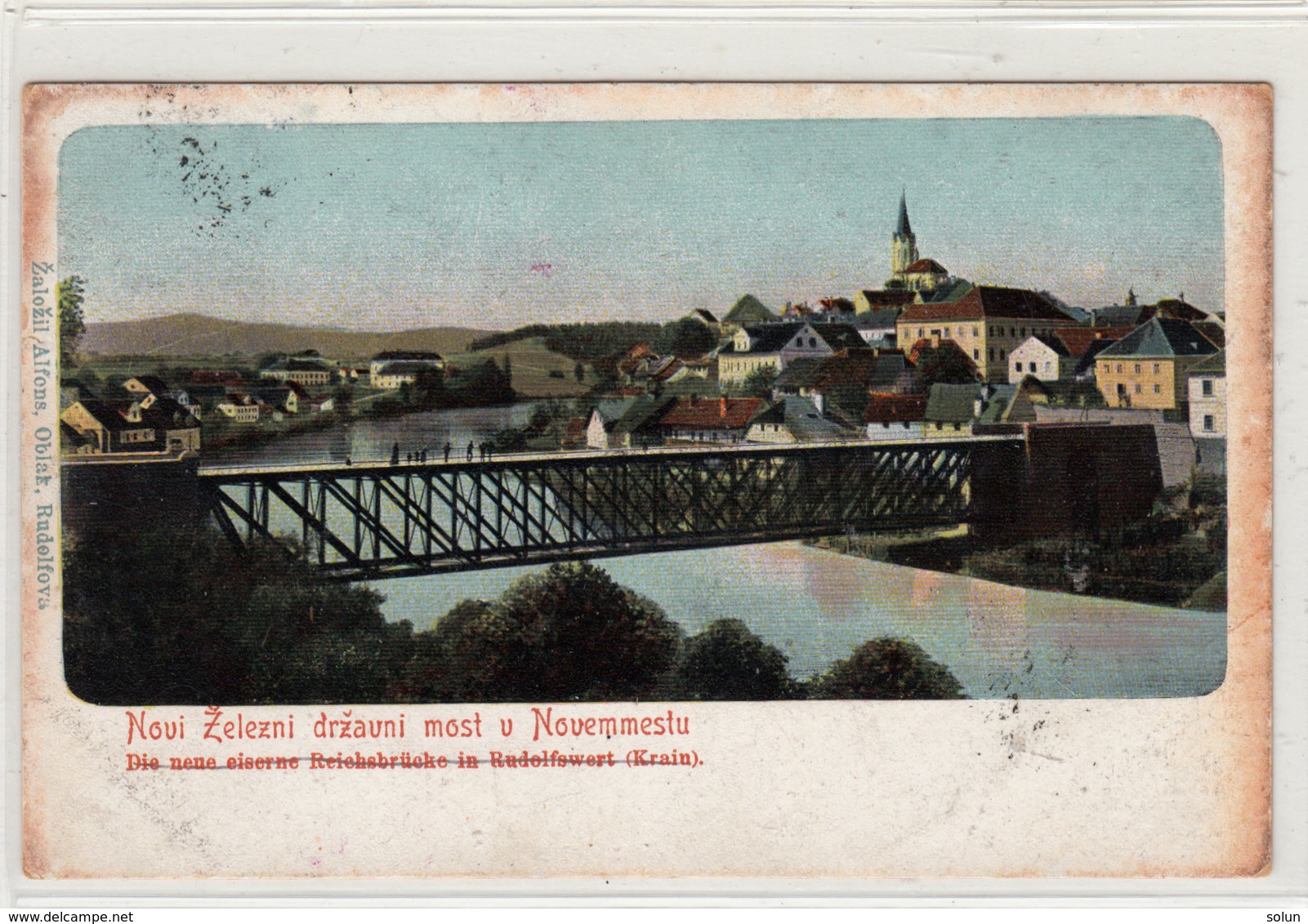 NOVO MESTO DRŽAVNI MOST BRIDGE 1909  RAZGLEDNICA SLOVENIJA SLOVENIA POSTCARD - Slovenia