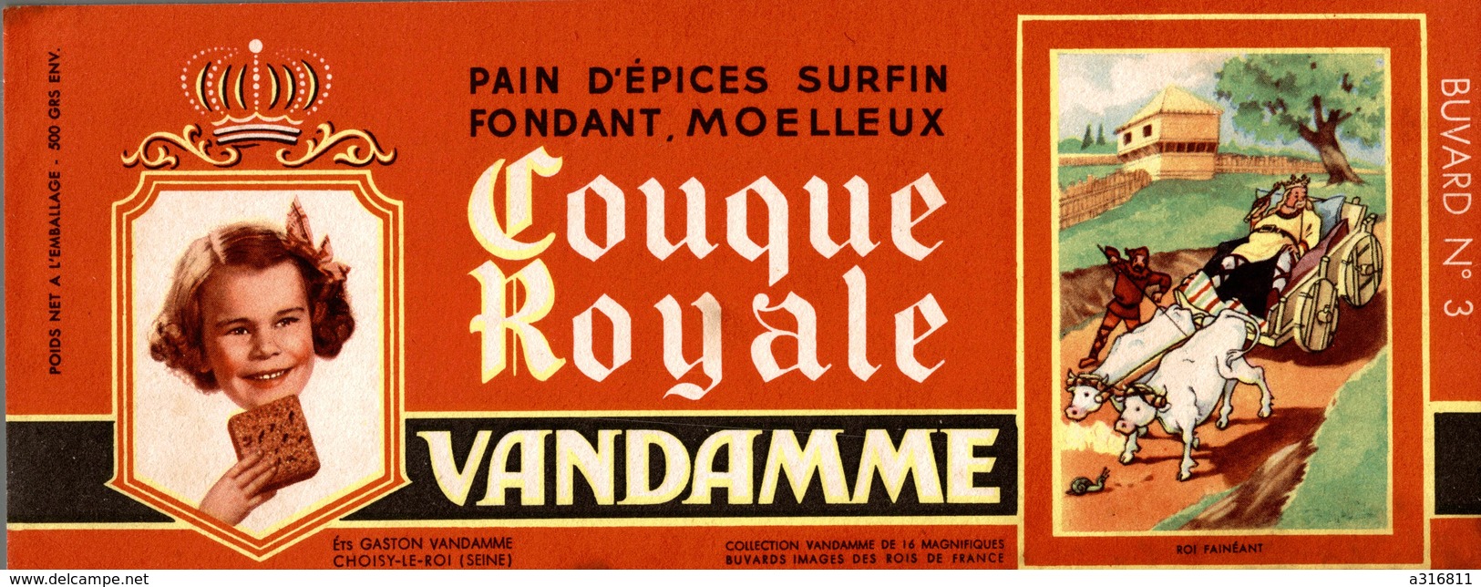 BUVARD  PAIN D EPICES VANDAMME  ROI FAINEANT - Pain D'épices