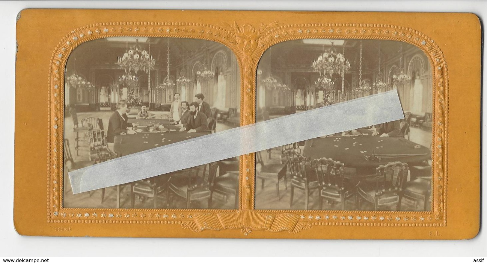 Circa 1870 MONACO MONTE CARLO CASINO PHOTO STEREO SYSTEME A LA LUMIERE /FREE SHIPPING REGISTERED - Stereoscopio