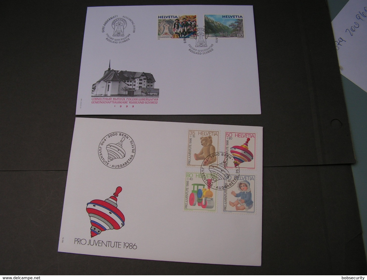 Schweiz FDC Lot  Z,B , Spielzeug 1986 1331-1334 - FDC