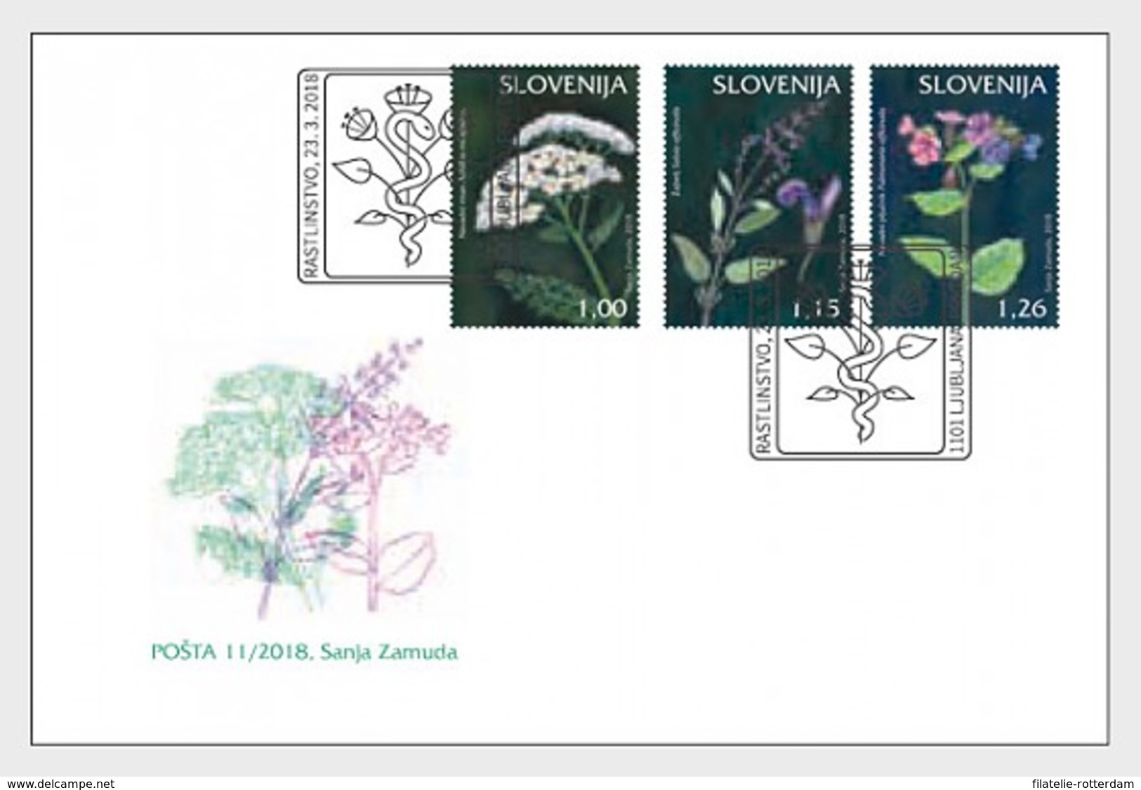 Slovenië / Slovenia - Postfris / MNH - FDC Bloemen 2018 - Slovénie