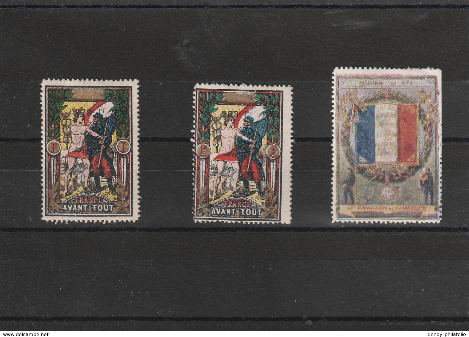 Lot De 3 Vignettes Delandre Difèrentes Avec Charnière * Propre , Fraicheur Postale - Vignettes Militaires