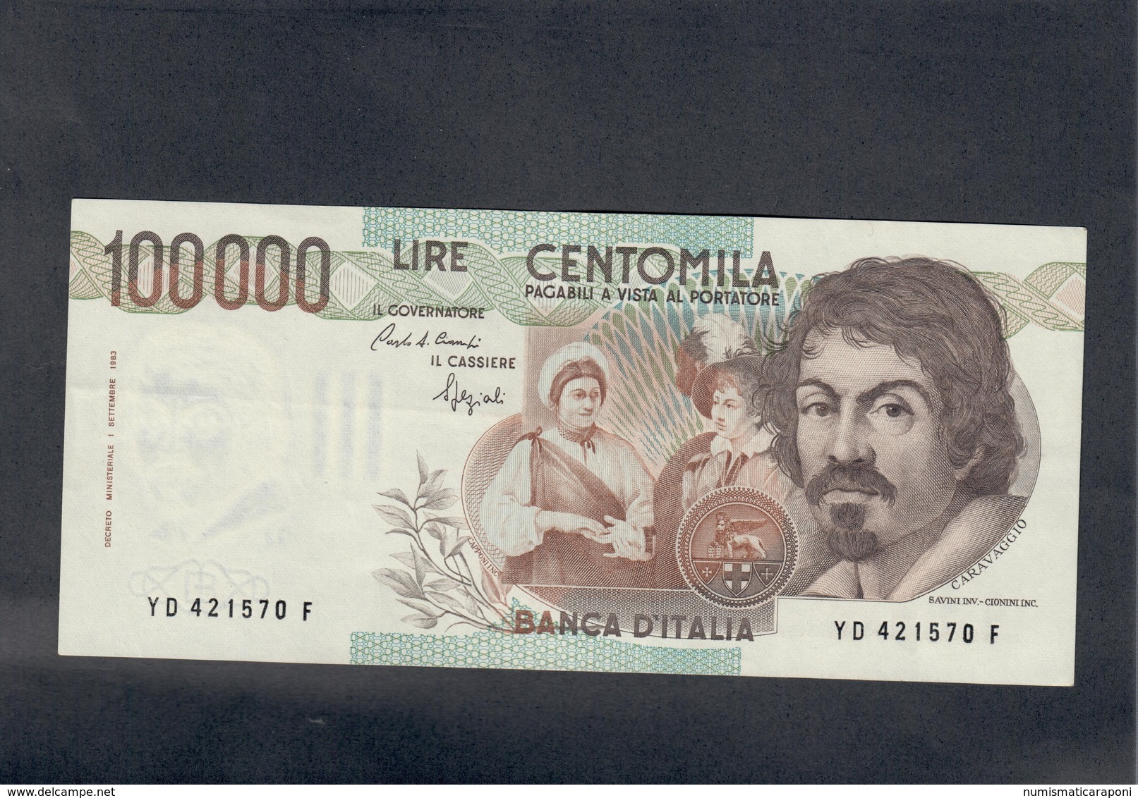 100000 Lire CARAVAGGIO 1° TIPO SERIE D 1990 Spl+ LOTTO 508 - 100.000 Lire