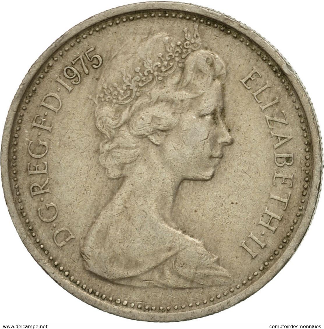 Grande-Bretagne, Elizabeth II, 5 New Pence, 1975, TB+, Copper-nickel, KM:911 - 5 Pence & 5 New Pence