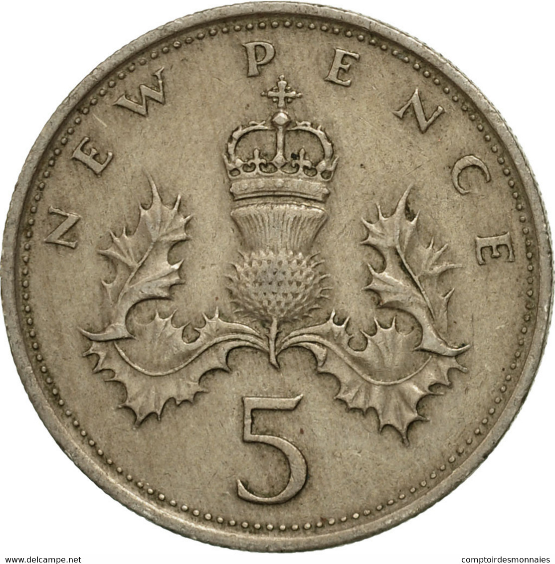 Grande-Bretagne, Elizabeth II, 5 New Pence, 1975, TB+, Copper-nickel, KM:911 - 5 Pence & 5 New Pence