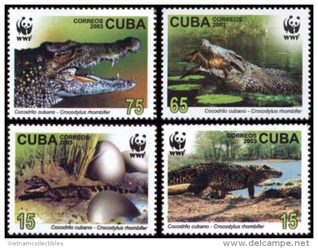 (WWF-327) W.W.F Cuba MNH Crocodile Stamps 2003 - Unused Stamps