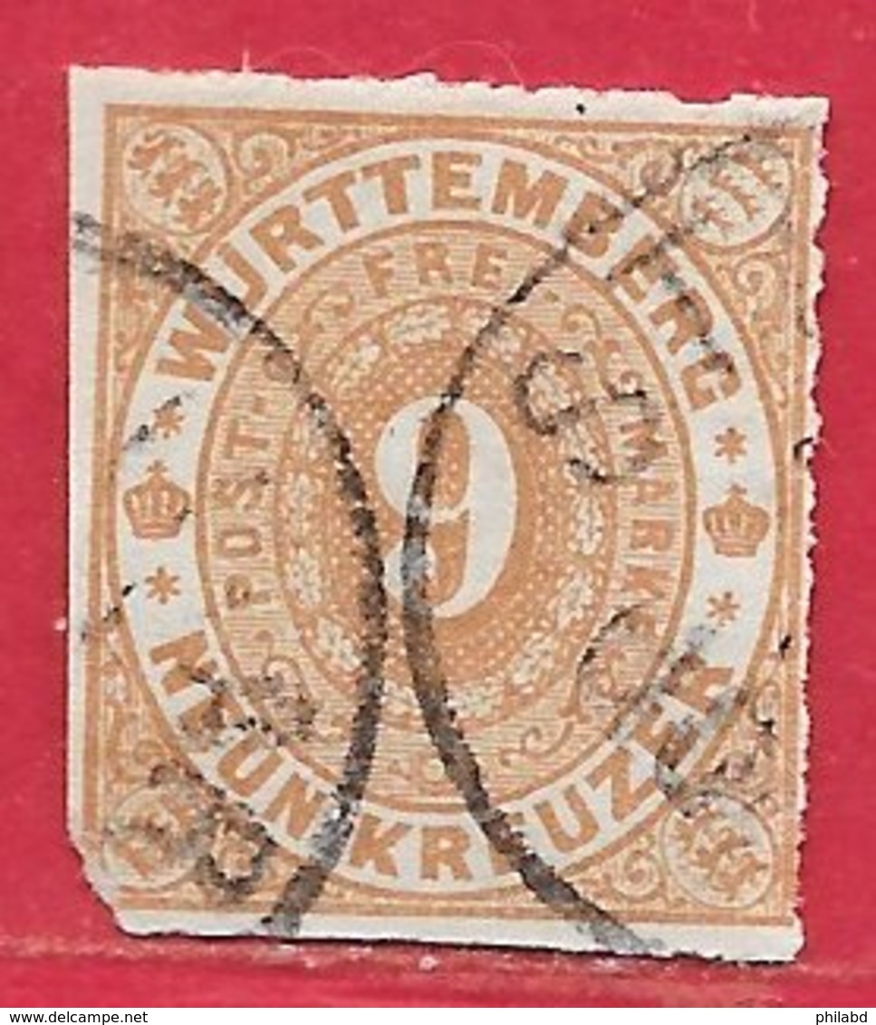 Wurtemberg N°40 9k Bistre 1869 O - Altri & Non Classificati