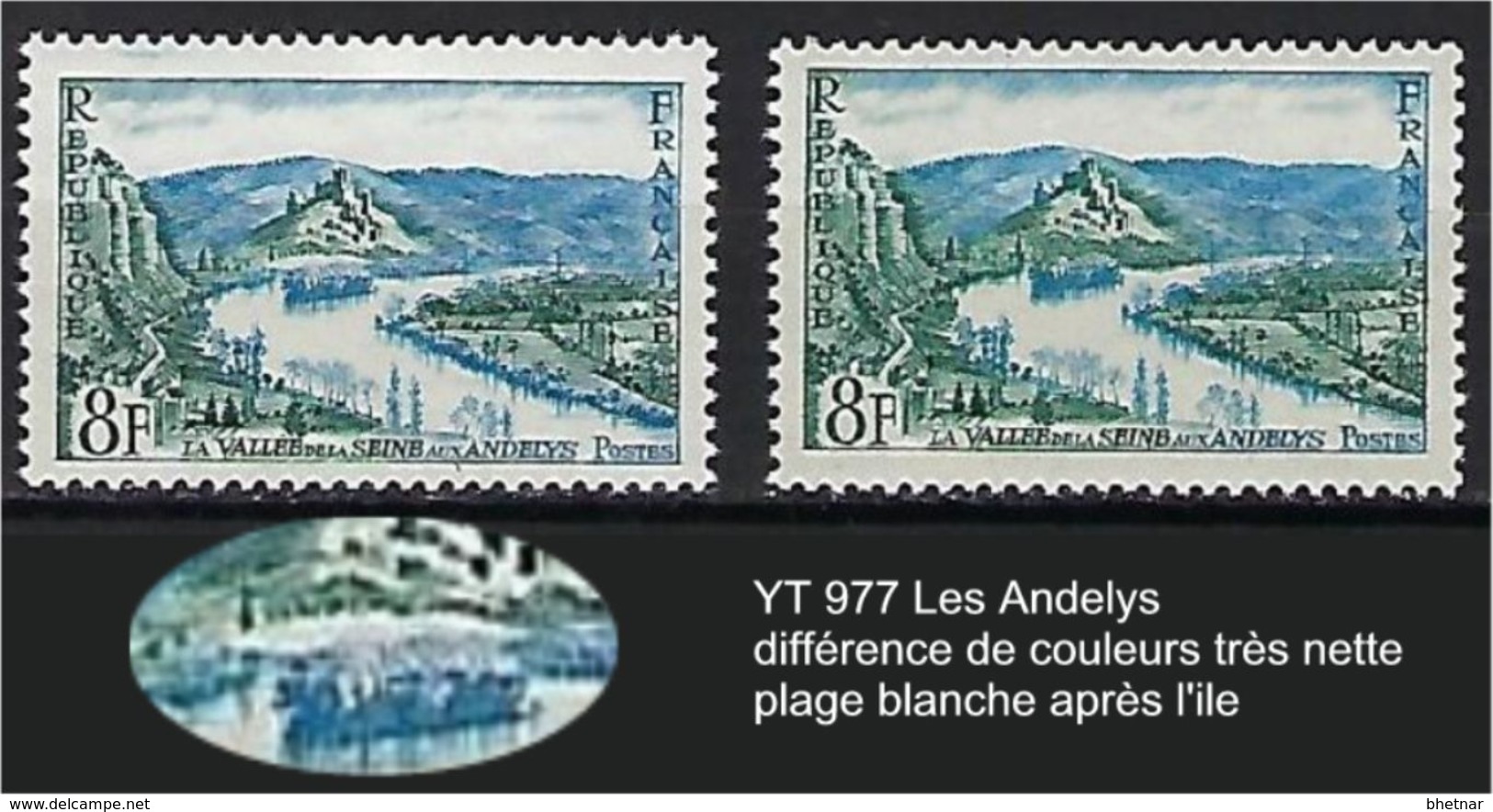 FR Variétés YT 977 " Les Andelys " 1954 Voir Détail - Ungebraucht