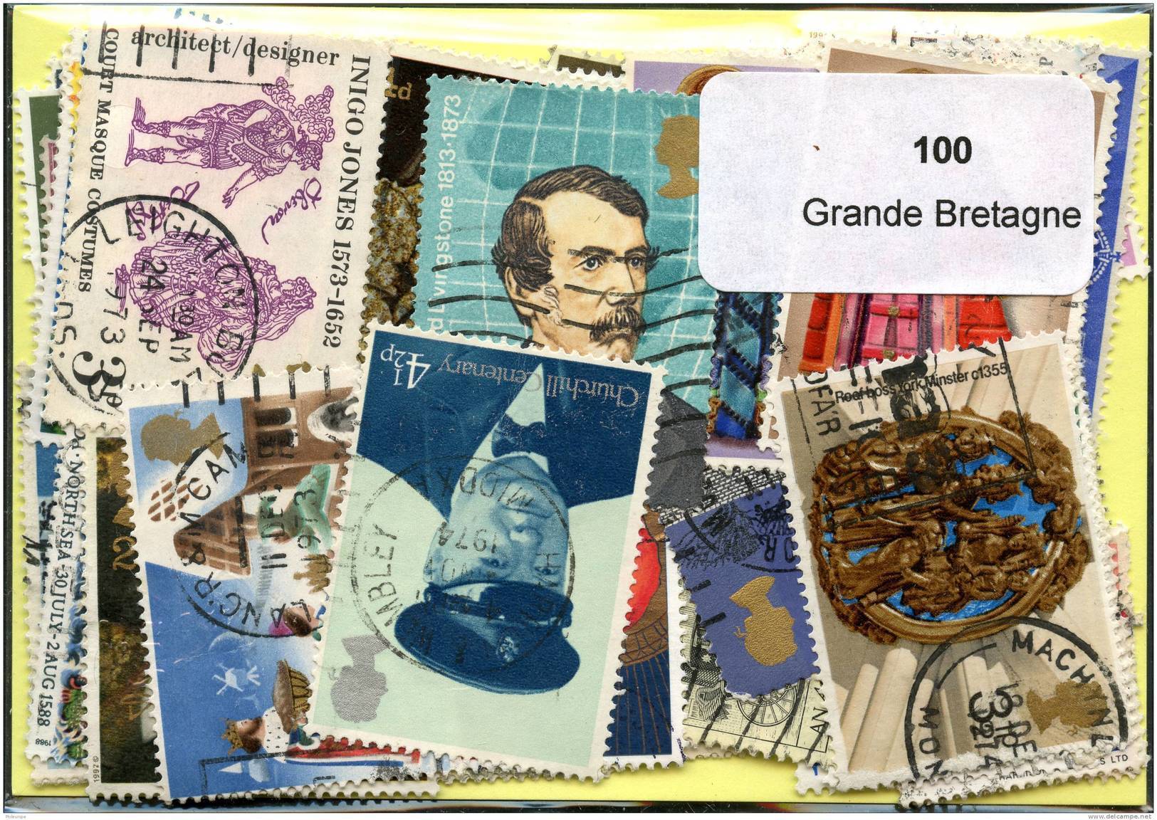 Lot 100 Timbres Grande Bretagne - Lots & Kiloware (mixtures) - Max. 999 Stamps