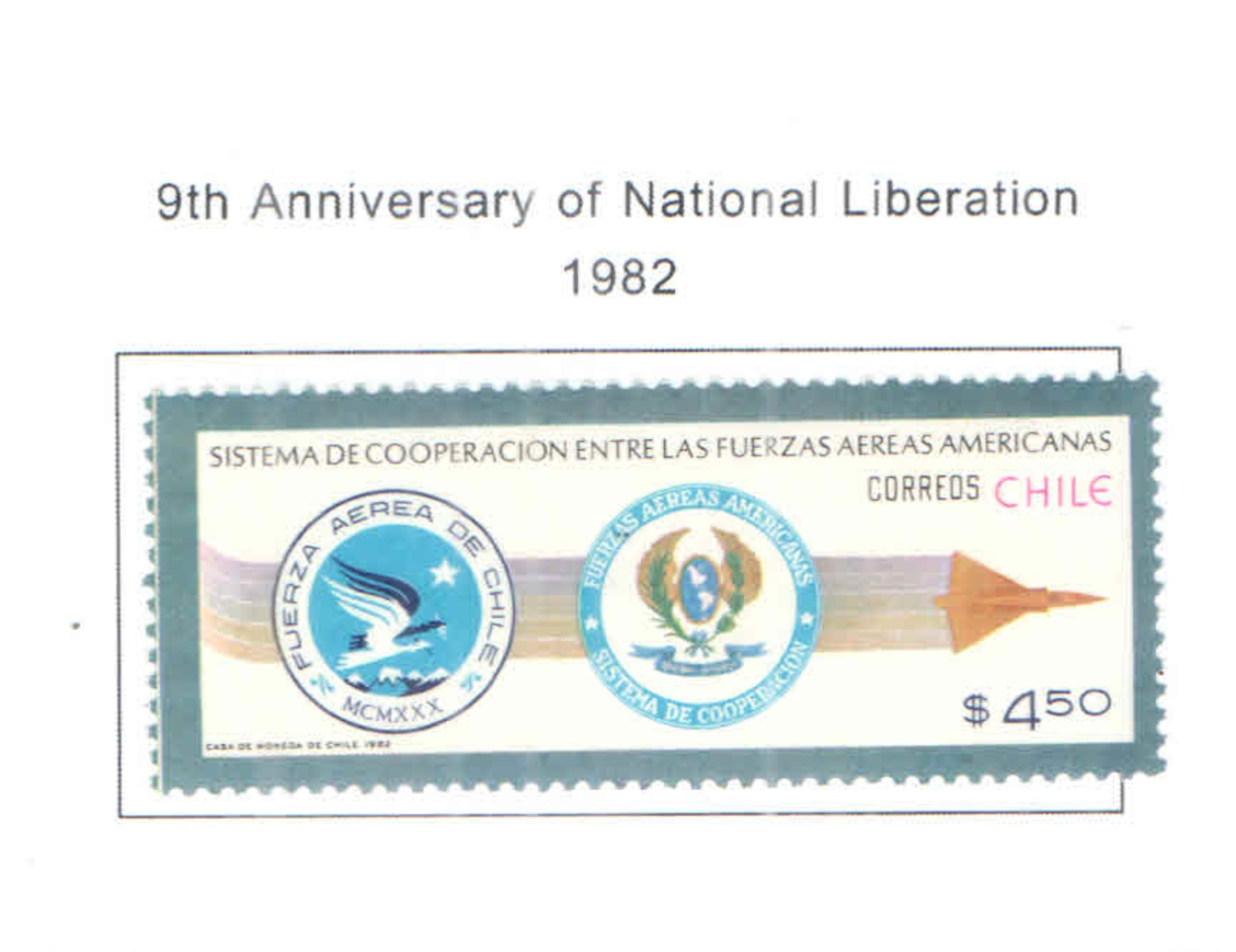 Chile PO 1982 Coop. Air Force  Scott.620 New See Scan On Scott.Page - Cile