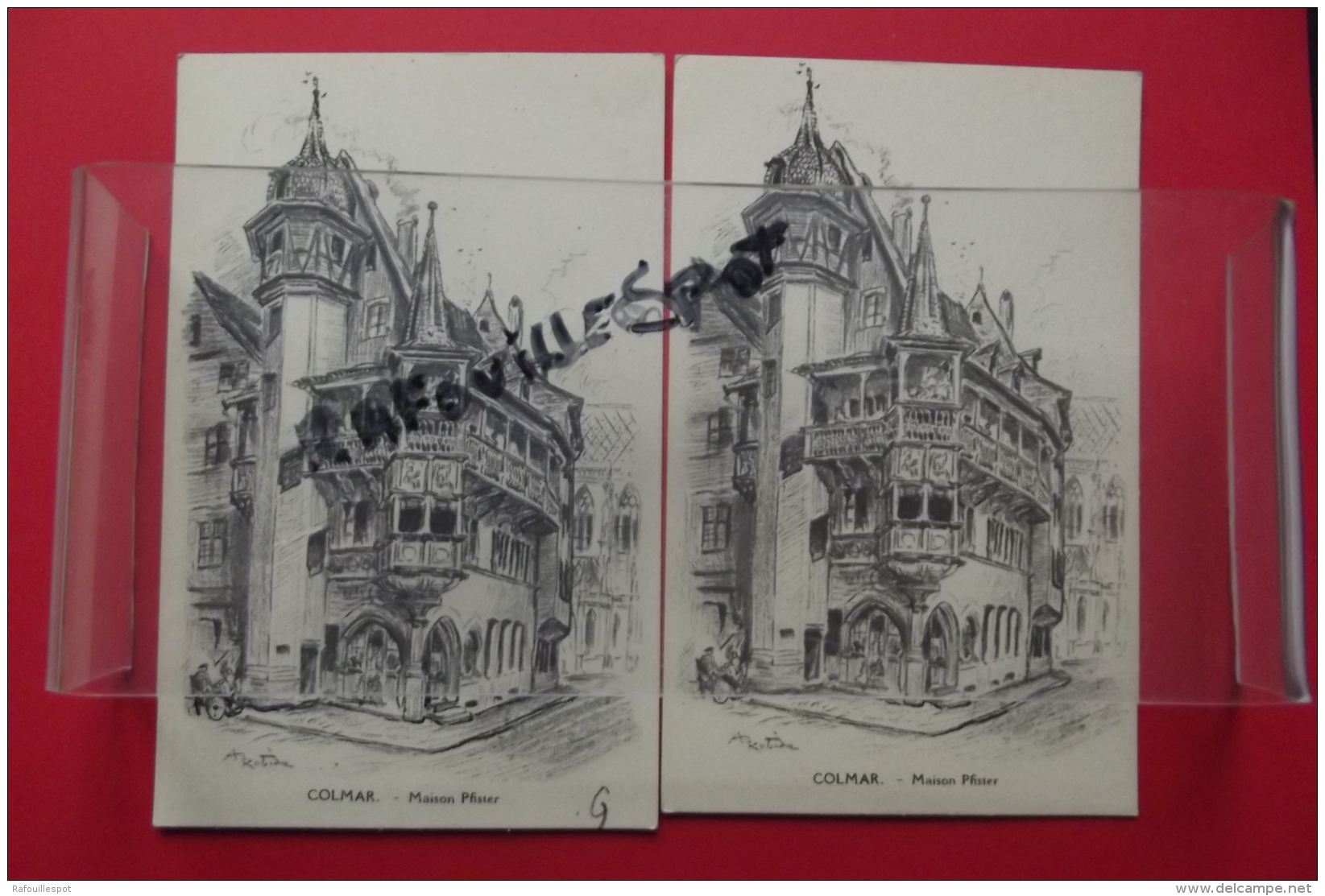 Cp Maison Pfister A Colmar Signe Robida Lot 2 Cartes - Robida