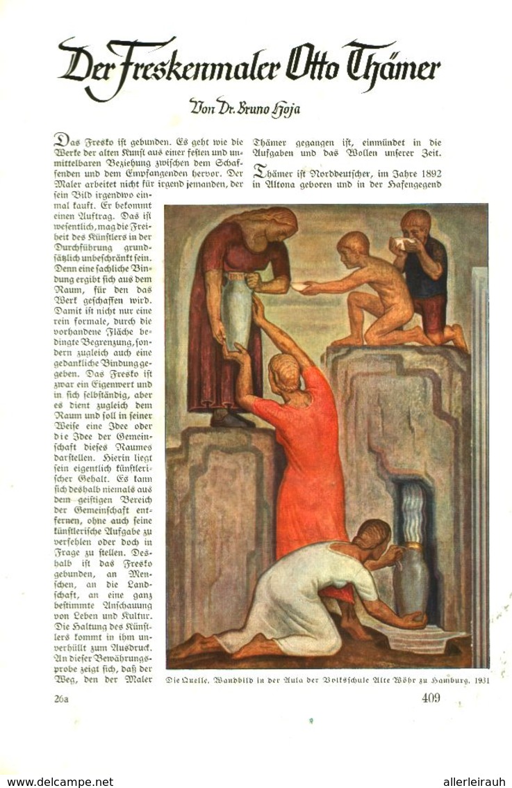 Der Freskenmaler Otto Thämer / Artikel, Entnommen Aus Zeitschrift /1938 - Bücherpakete