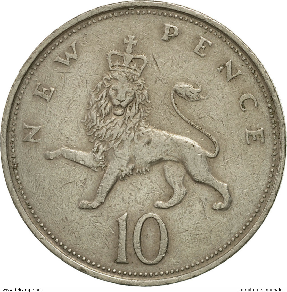 Grande-Bretagne, Elizabeth II, 10 New Pence, 1974, TB+, Copper-nickel, KM:912 - 10 Pence & 10 New Pence
