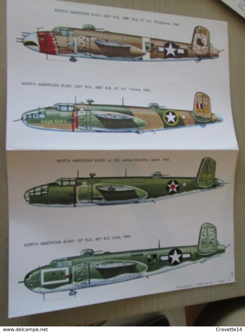 DEC814 N°29-2 Planche De Décals ESCI Pour Maquettes 1/72e  Avions USAF  B-25 MITCHELL  , Permets De Réaliser 4 Maquettes - Transfer