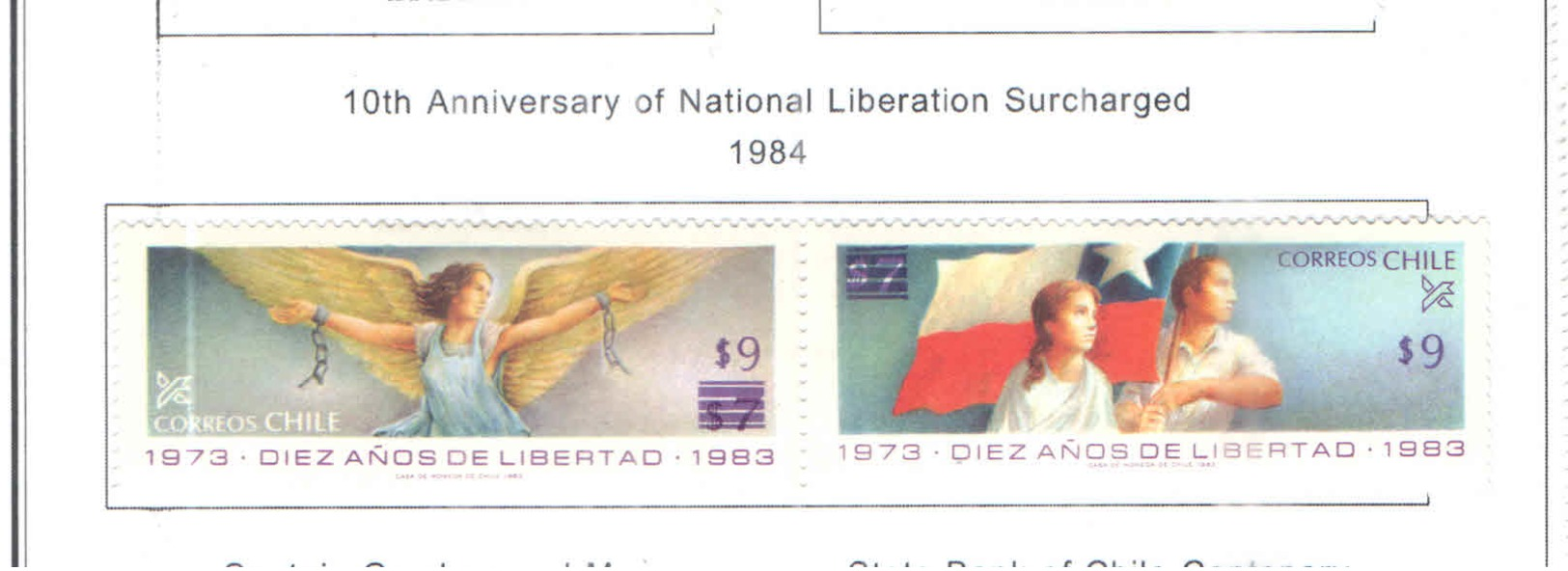 Chile PO 1984 10 Ann. Liber.Surch. Scott.669+670 New See Scan On Scott.Page - Chili