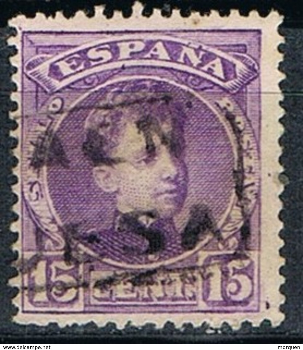 Sello 15 Cts Alfonso XIII, Carteria Oficial II HUESA (Jaen), Num 246 º - Used Stamps
