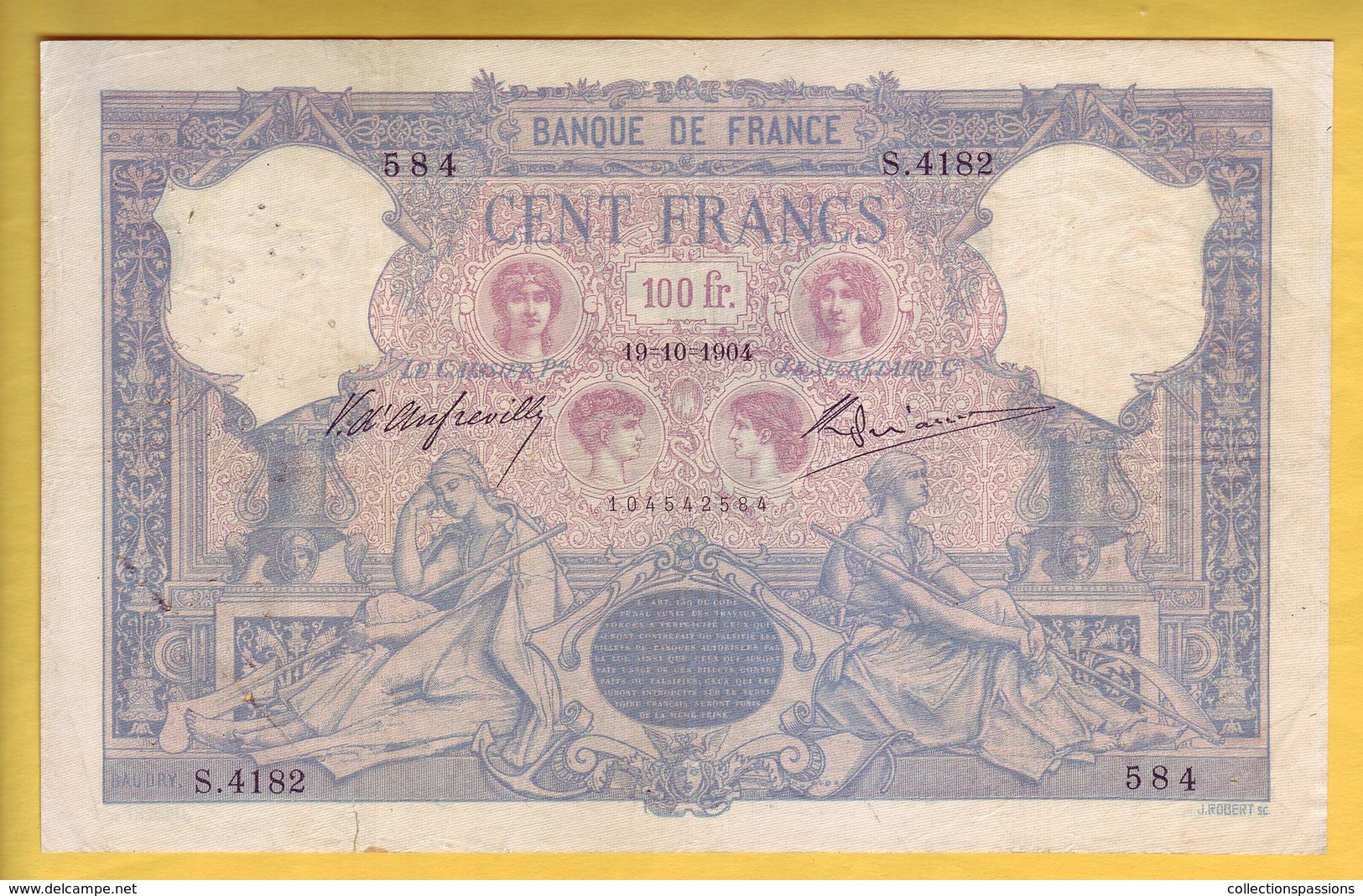 * BILLET FRANCAIS - 100 Francs Bleu Et Rose 19-10-1904 TB+ - 100 F 1888-1909 ''Bleu Et Rose''