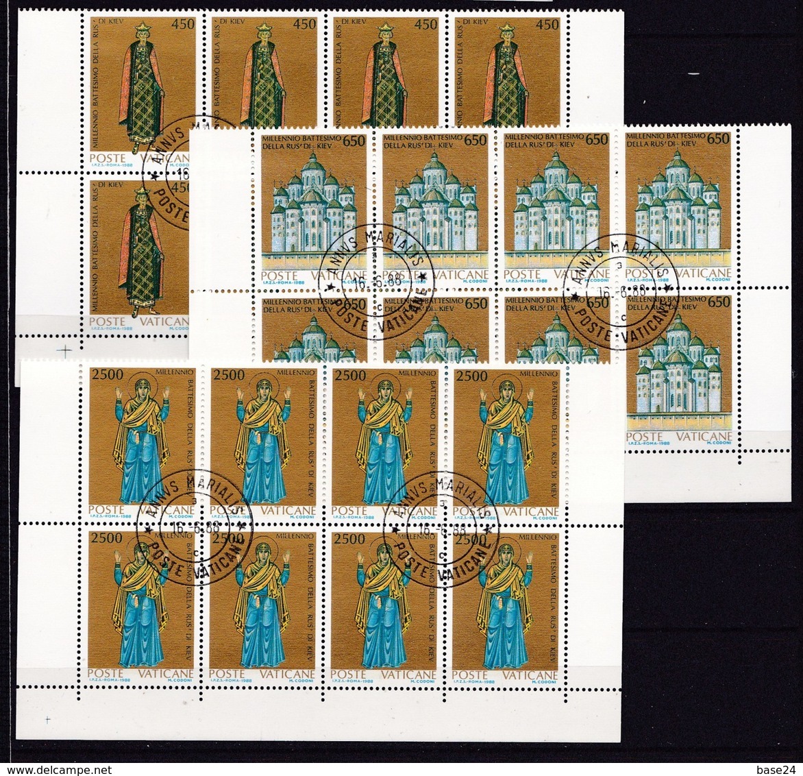 1988 Vaticano Vatican MILLENNIO KIEV 8 Serie Di 3v. Usate Con Gomma Used - Used Stamps