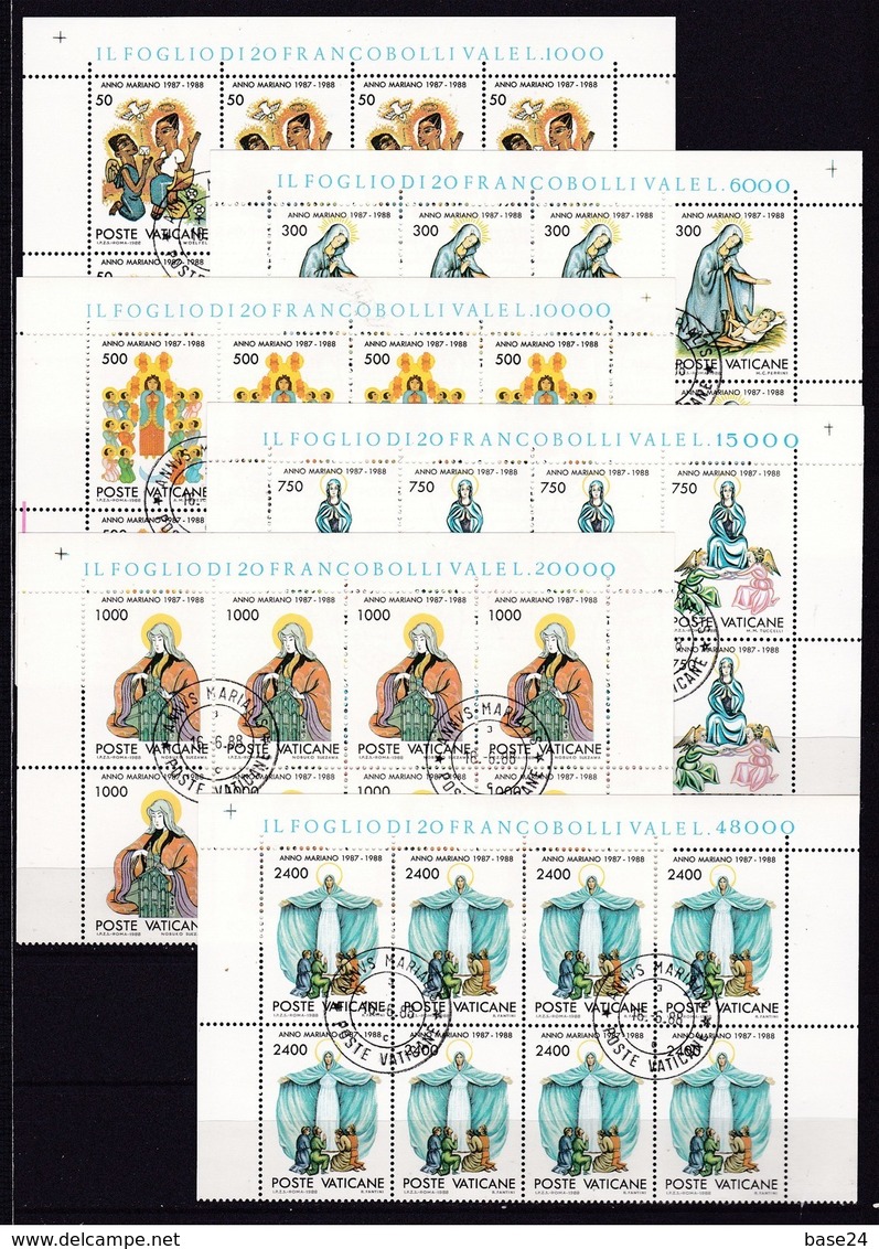 1988 Vaticano Vatican ANNO MARIANO  MARIAN YEAR 8 Serie Di 6v. Usate Con Gomma - Used Stamps