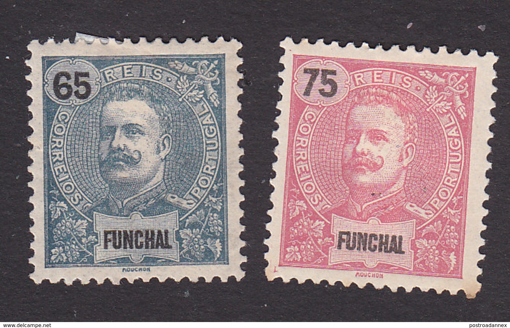 Funchal, Scott #23-24, Mint Hinged, King Carlos, Issued 1897 - Funchal