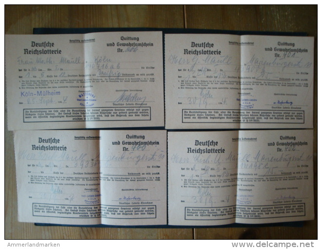 Deutsche Reichslotterie, 4 Lose Köln 1944 !! - Lottery Tickets