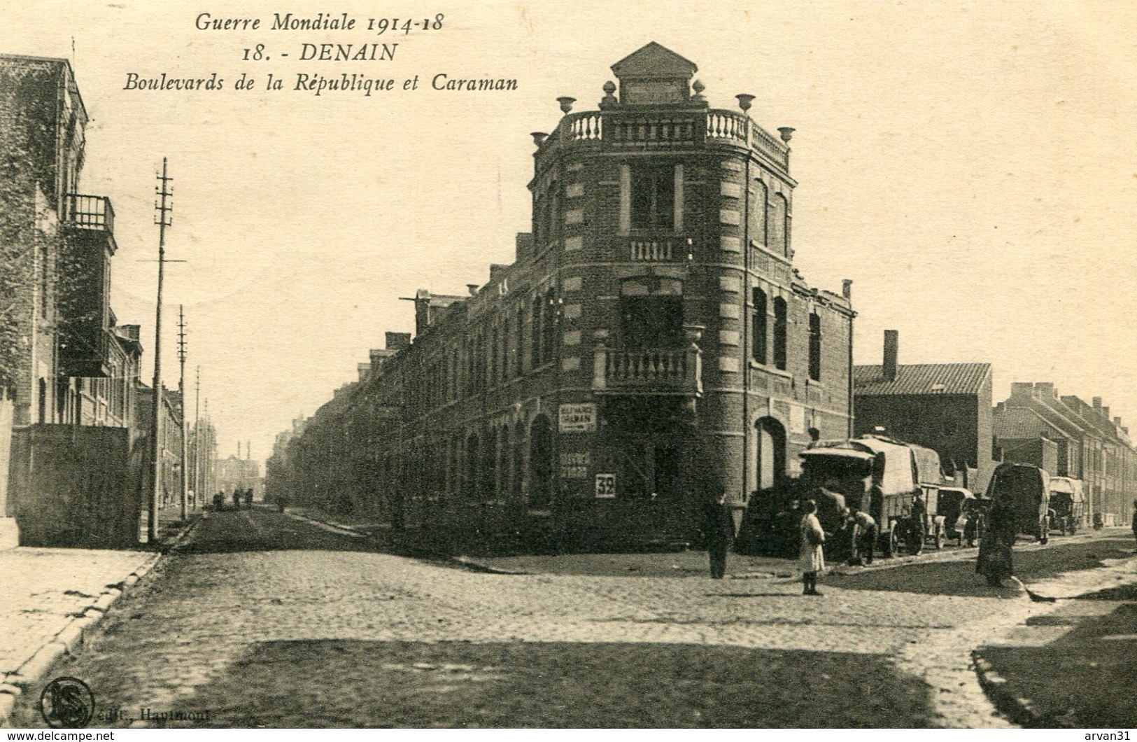 DENAIN - BOULEVARDS De La REPUBLIQUE Et CARAMAN - - Guerre 1914-18