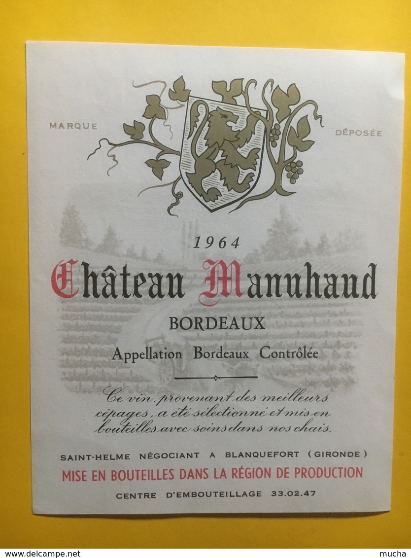 8247 - Château Manuhaud 1964 - Bordeaux