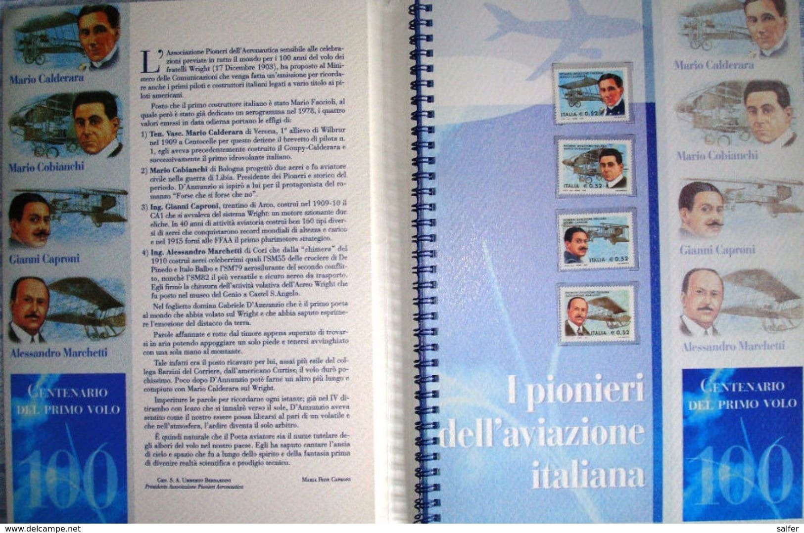 ITALIA - 2003  FOLDER " I Pionieri Dell'aviazione Italiana "" - Folder