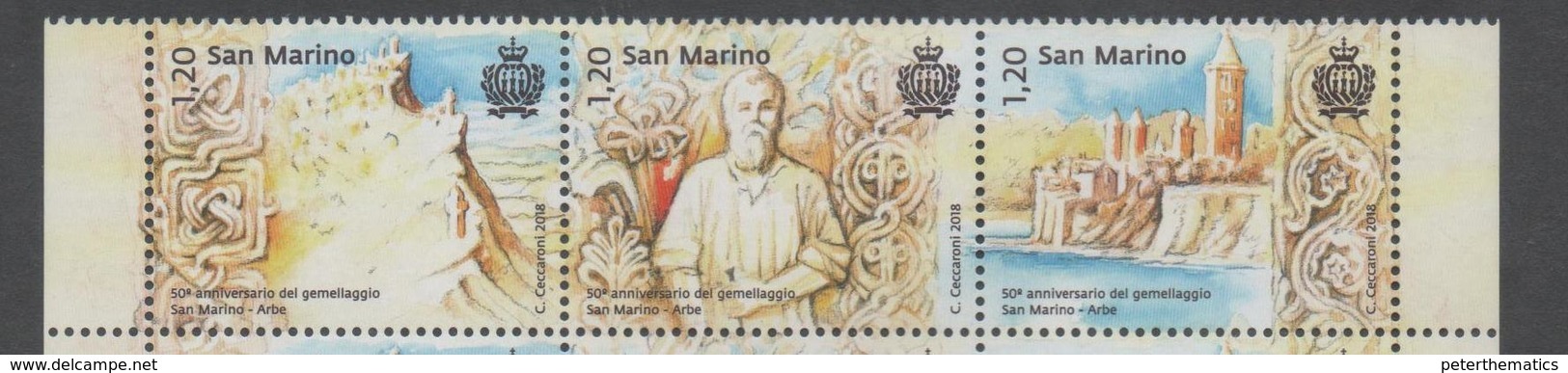 SAN MARINO, 2018, MNH, 50th ANNIVERSARY OF TWINNING WITH ARBE,3v - Other & Unclassified