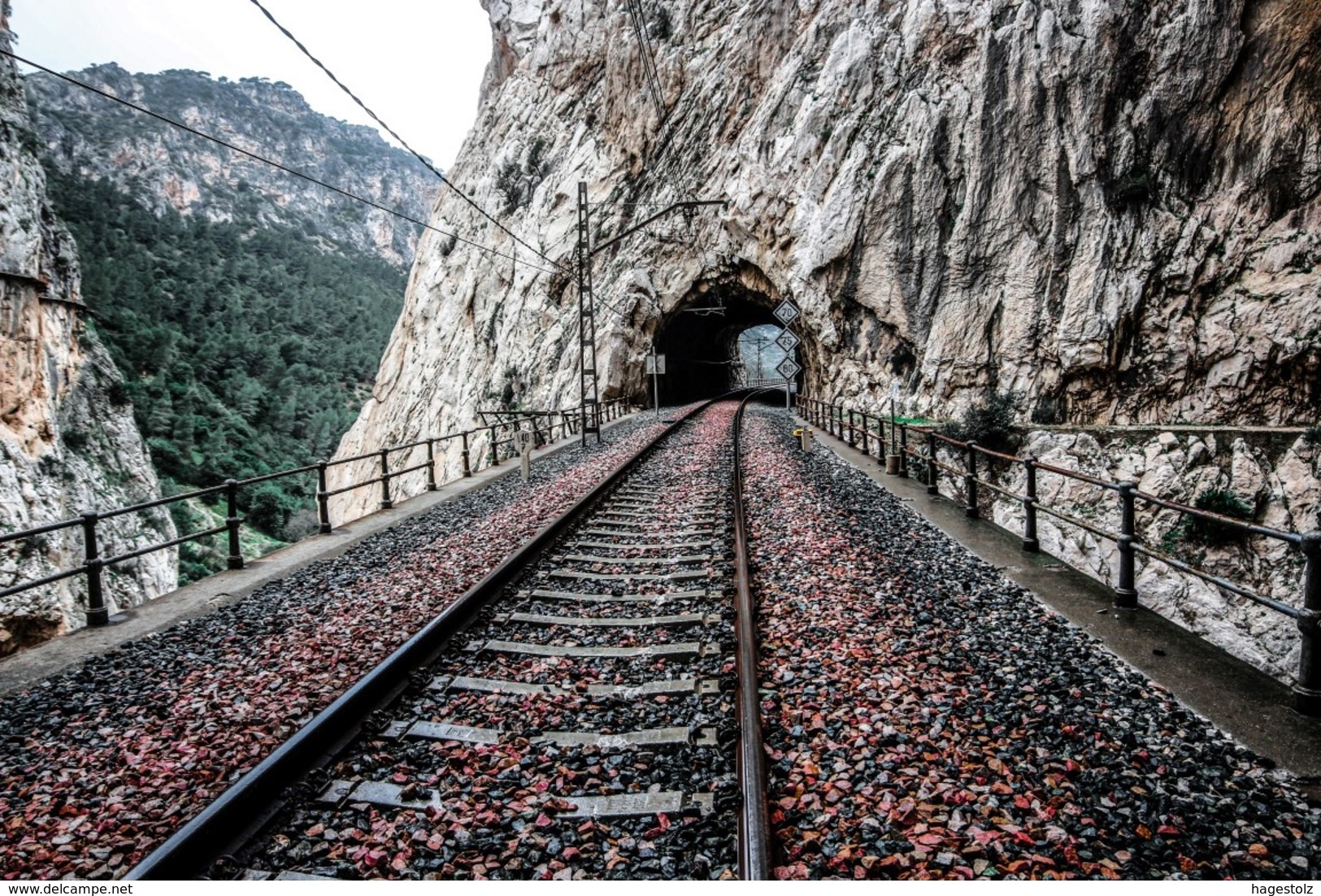 Spain España 1937 Ardales Local Guerra Civil War El Chorro Mountain Railway Tracks Rails Eisenbahn Chemin De Fer - Trains