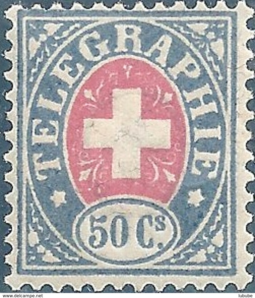 Telegraph 16, 50 Rp.blau/rosa *         1881 - Télégraphe