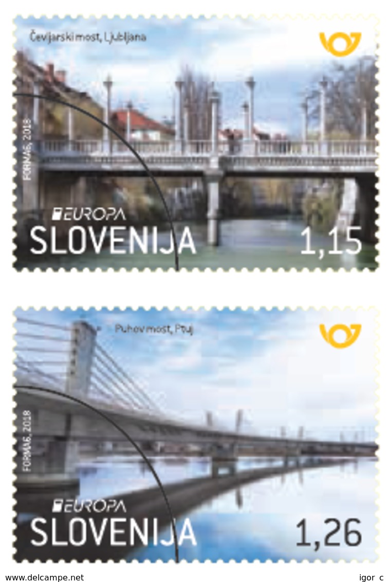 NEW EUROPA CEPT; Bridges, Brugge; Cobblers' Bridge In Ljubljana; Puch Bridge In Ptuj  MINT MNH ** - 2018