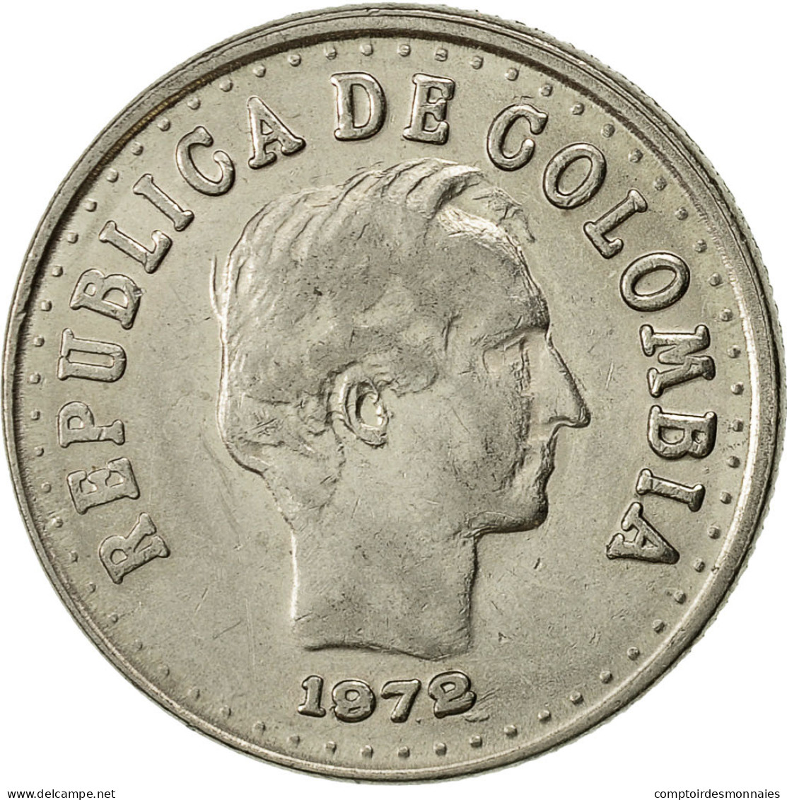 Colombie, 20 Centavos, 1972, TTB+, Nickel Clad Steel, KM:246.1 - Colombie