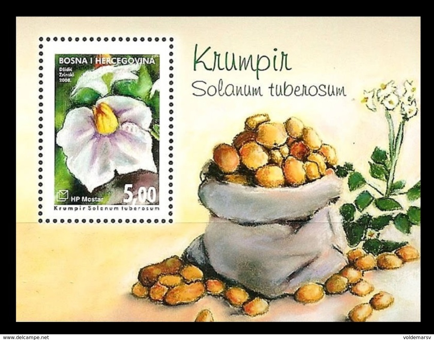 Bosnia And Herzegovina (Croatian) 2008 Mih. 242 (Bl.16) Flora. Vegetables. Potato MNH ** - Bosnia And Herzegovina