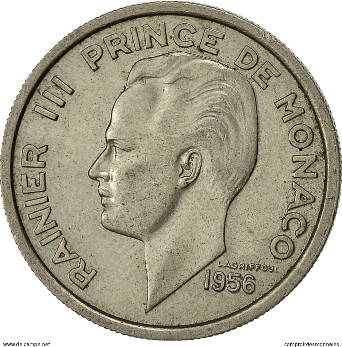 Monaco, Rainier III, 100 Francs, Cent, 1956, SUP, Copper-nickel, KM:134 - 1949-1956 Old Francs