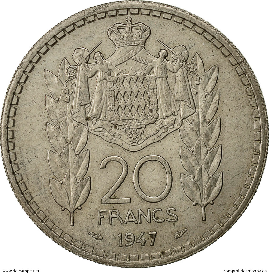 Monaco, Louis II, 20 Francs, Vingt, 1947, Poissy, TTB+, Copper-nickel, KM:124 - 1922-1949 Louis II