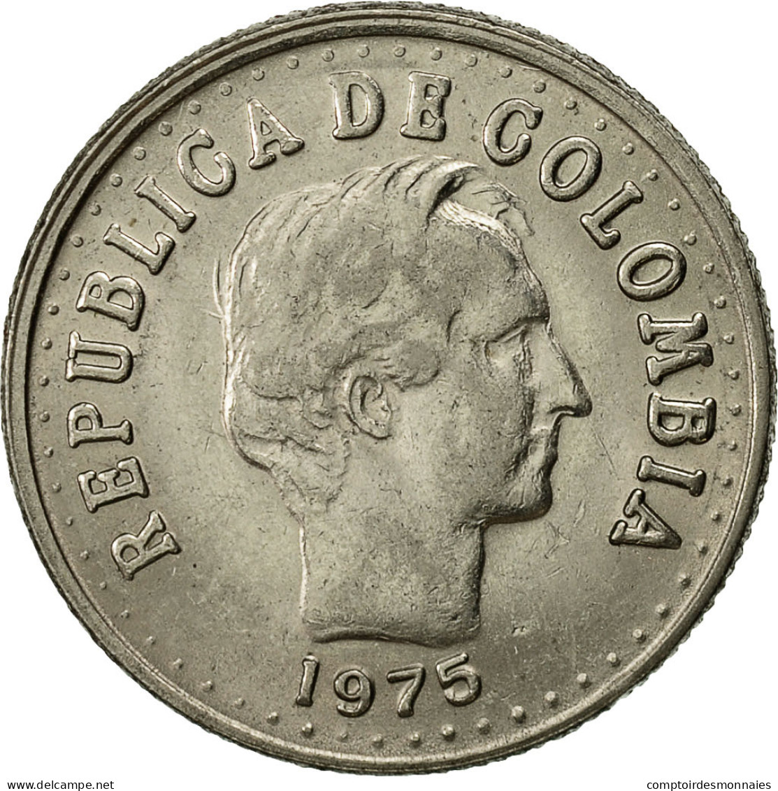 Colombie, 20 Centavos, 1975, SUP, Nickel Clad Steel, KM:246.1 - Colombia