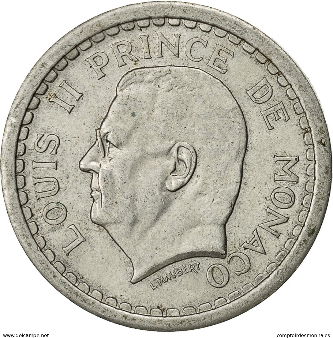 Monaco, Louis II, 2 Francs, Undated (1943), Poissy, SUP, Aluminium, KM:121 - 1922-1949 Louis II