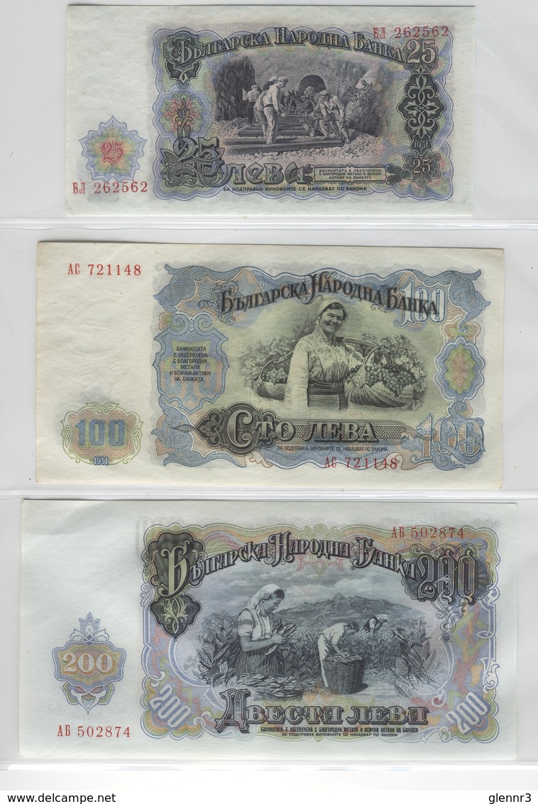 BULGARIA 81//87 1951 3-200 Leva UNC - Bulgaria