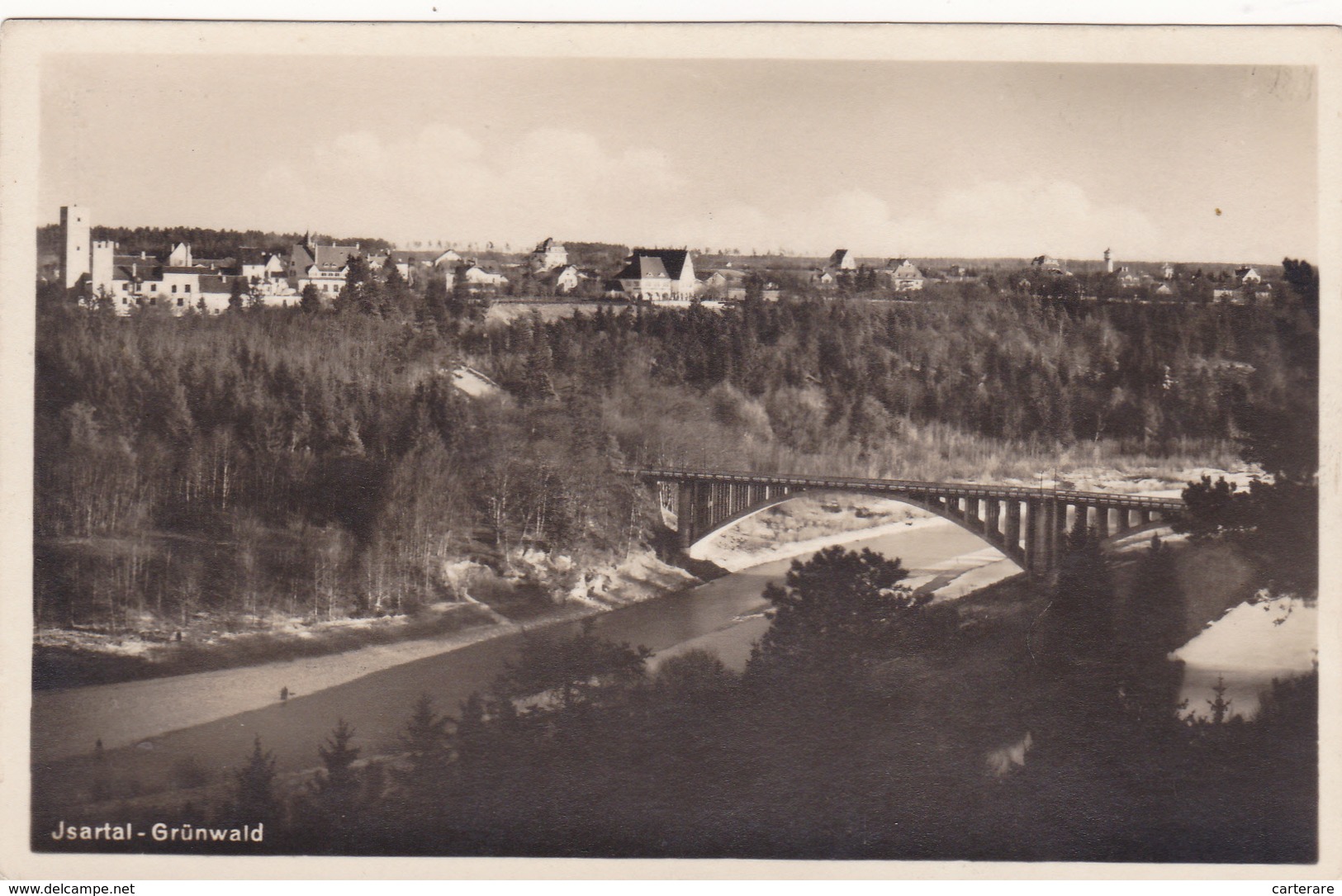 ALLEMAGNE,DEUTSCHLAND,GERMANY,BAVIERE,JSARTAL,GRUN WALD EN 1930,pont Ancien,vue Ancienne - München