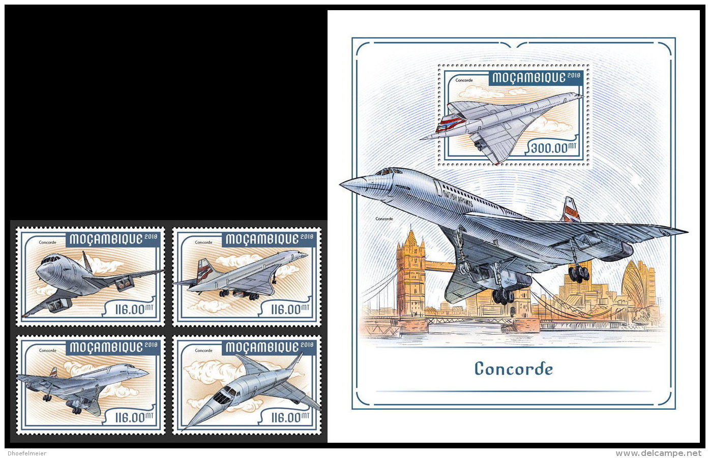 MOZAMBIQUE 2018 MNH** Concorde Airplane Flugzeuge Avions 4v+S/S - OFFICIAL ISSUE - DH1818 - Concorde