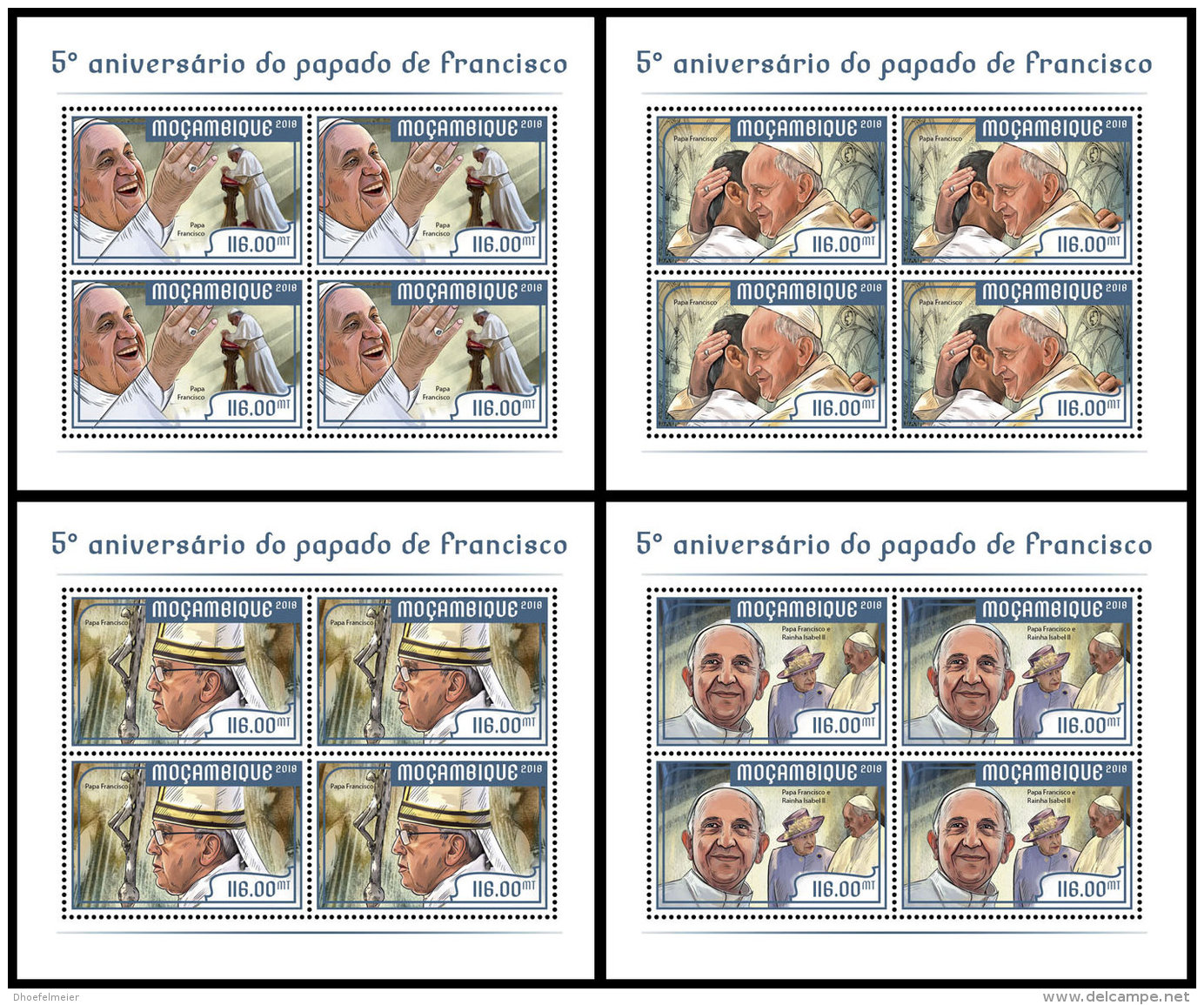 MOZAMBIQUE 2018 MNH** Pope Francis Papst Franzisuks Pape Francois M/S - OFFICIAL ISSUE - DH1818 - Popes