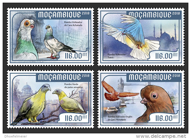 MOZAMBIQUE 2018 MNH** Pigeons Dove Tauben 4v - OFFICIAL ISSUE - DH1818 - Tauben & Flughühner