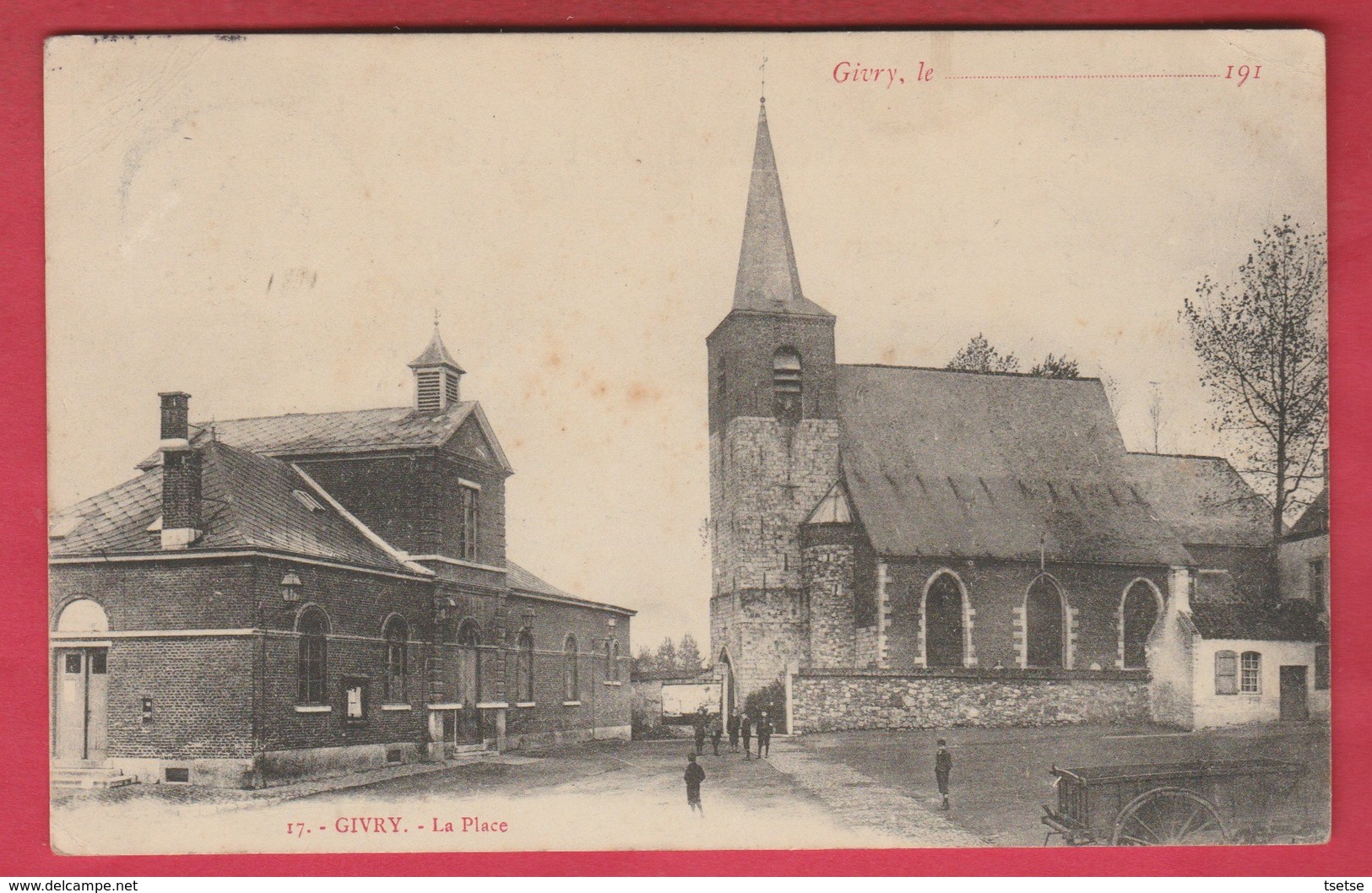 Givry - La Place - 1912 ( Voir Verso ) - Quévy